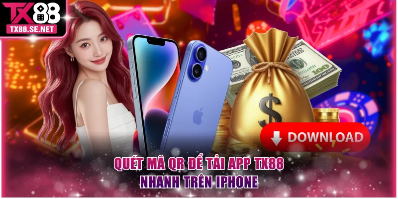 Quét mã QR để tải app TX88 nhanh trên iPhone